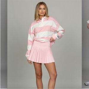 Gold Hinge Pleated Pink Tennis Skort Size Small